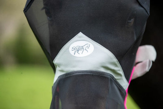 Horse Fly Mask With Nose - Pink